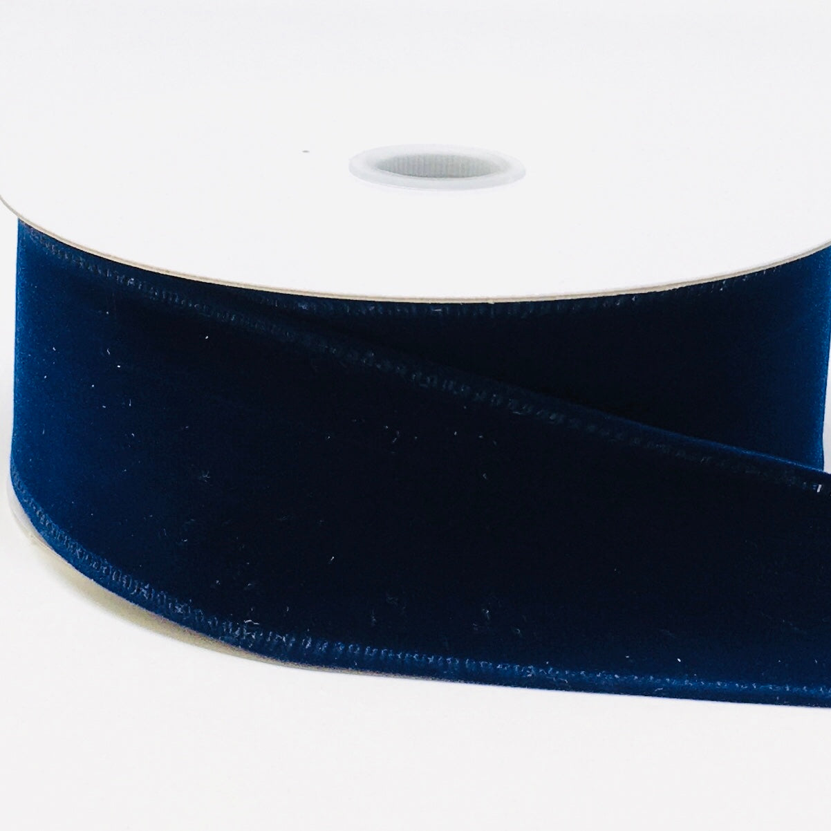 10 Yards - 1.5" Wired Navy Blue Velvet Ribbon