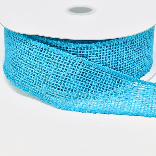 10 Yards - 1.5" Wired Turquoise Blue Burlap Ribbon