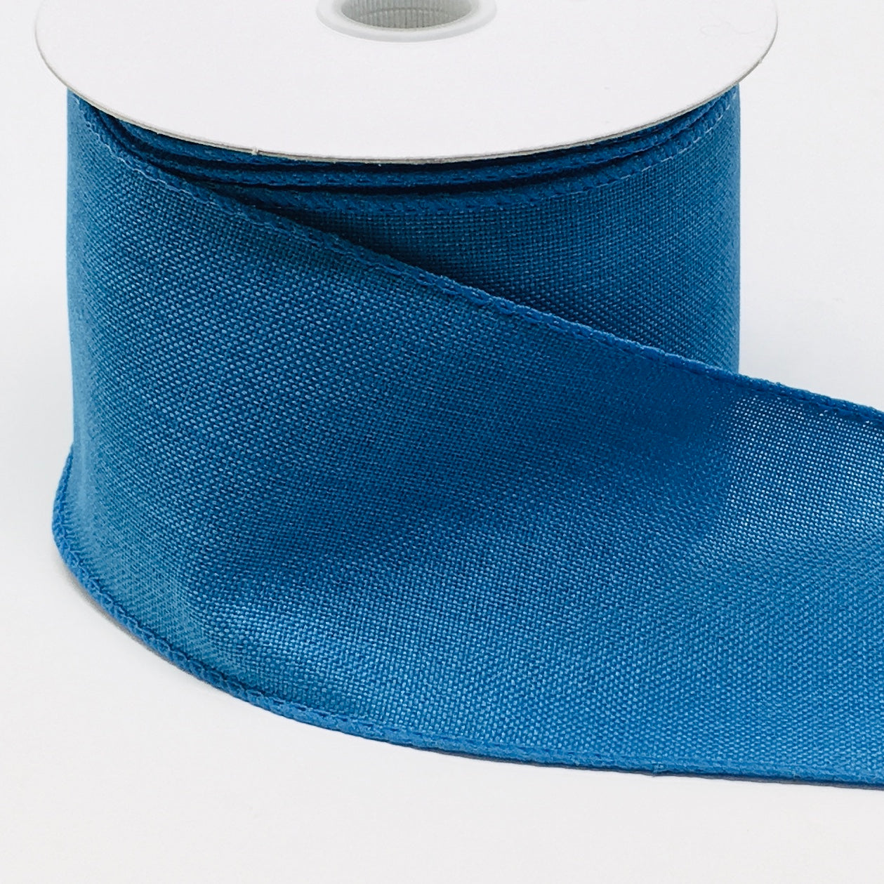 10 Yards - 2.5” Wired Blue Linen Ribbon