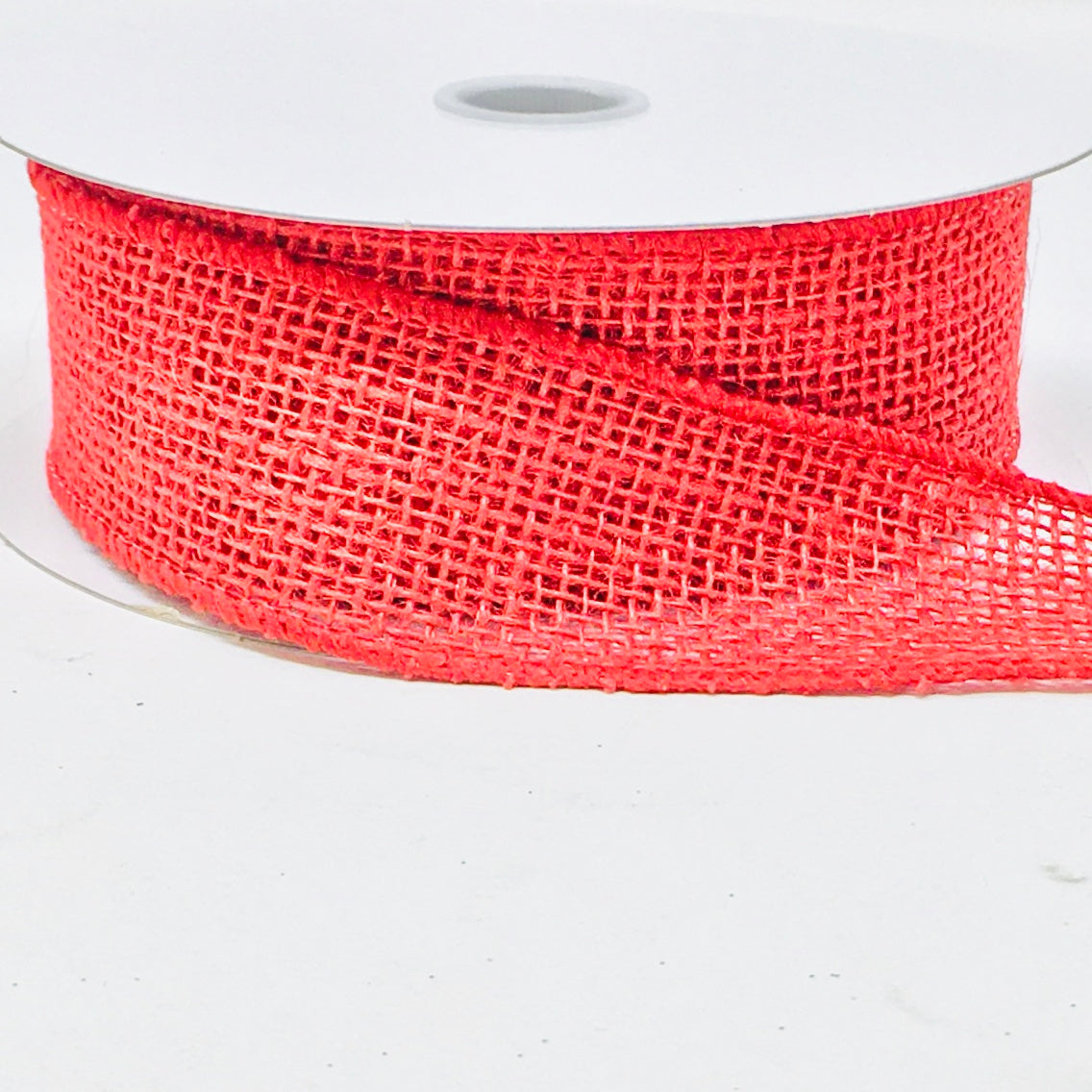 10 Yards - 1.5" Wired Red Burlap Ribbon