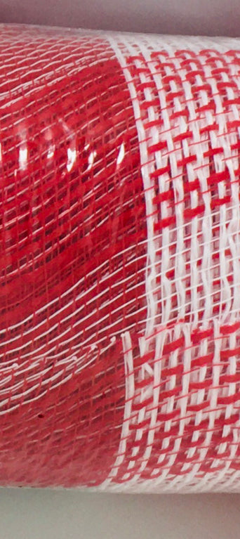 10”x10 Yards - Red and White Check Fabric Mesh – foxwreathsupplies