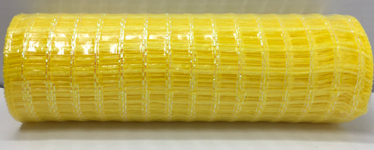10”x10 Yards Yellow with Iridescent Stripe Wide Weave Mesh
