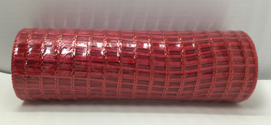10”x10 Yards - Red with Metallic Wide Weave Mesh