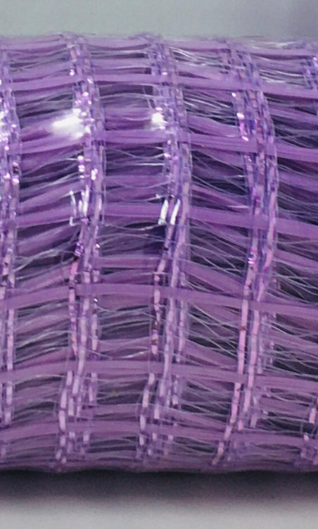 10”x10 Yards - Lavender with Metallic Wide Weave Deco Mesh