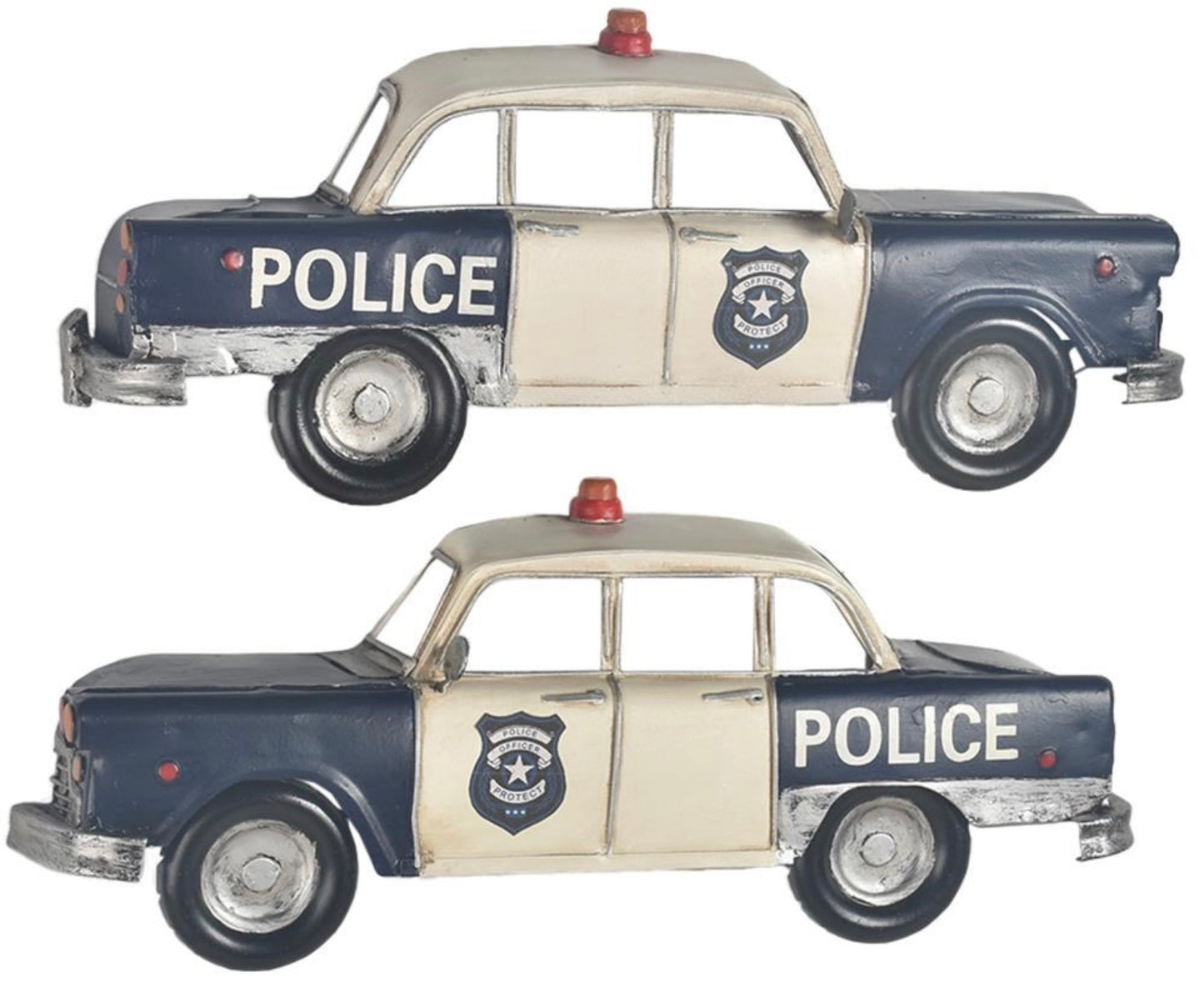 12.75”x4.85” Metal Half Police Car