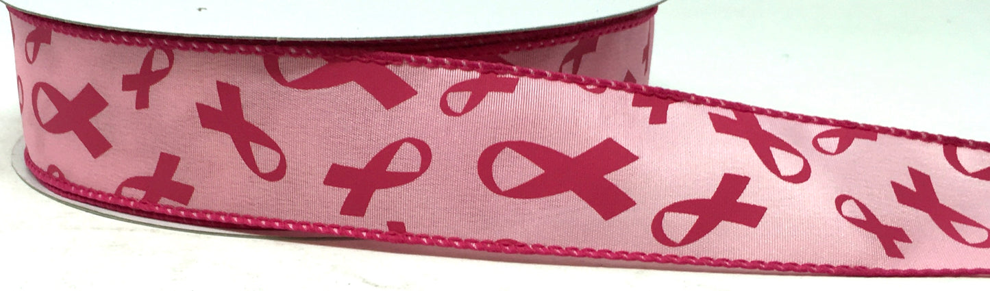 50 Yards - 1.5” Wired Breast Cancer Awareness Ribbon