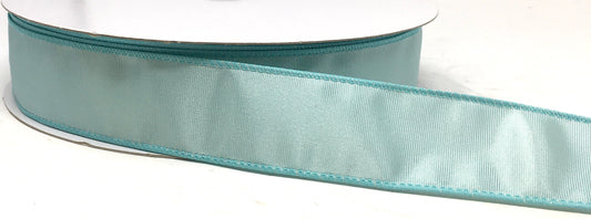 50 Yards - 1.5” Wired Light Aqua Ribbed Satin Ribbon