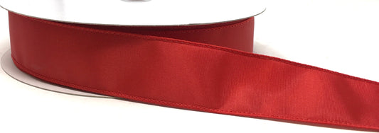 50 Yards - 1.5” Wired Red Ribbed Satin Ribbon