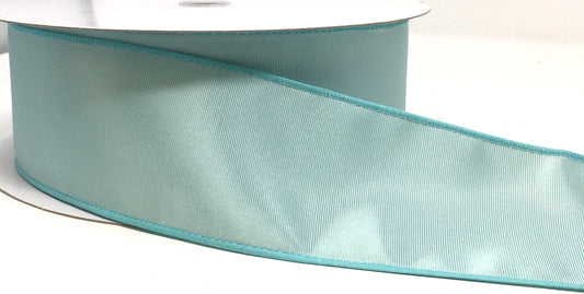 50 Yards - 2.5” Wired Light Aqua Ribbed Satin Ribbon