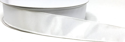 50 Yards - 1.5” Wired White Ribbed Satin Ribbon