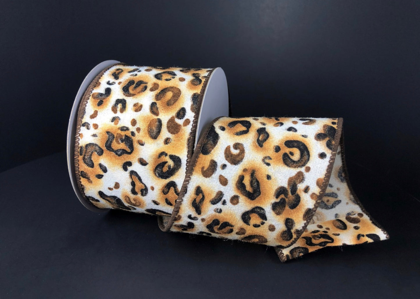 10 Yards - 2.5” Wired Cheetah Print Ribbon