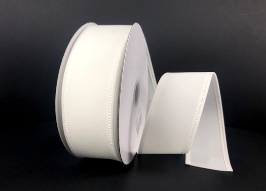 10 Yards - 1.5" Wired White Velvet Ribbon