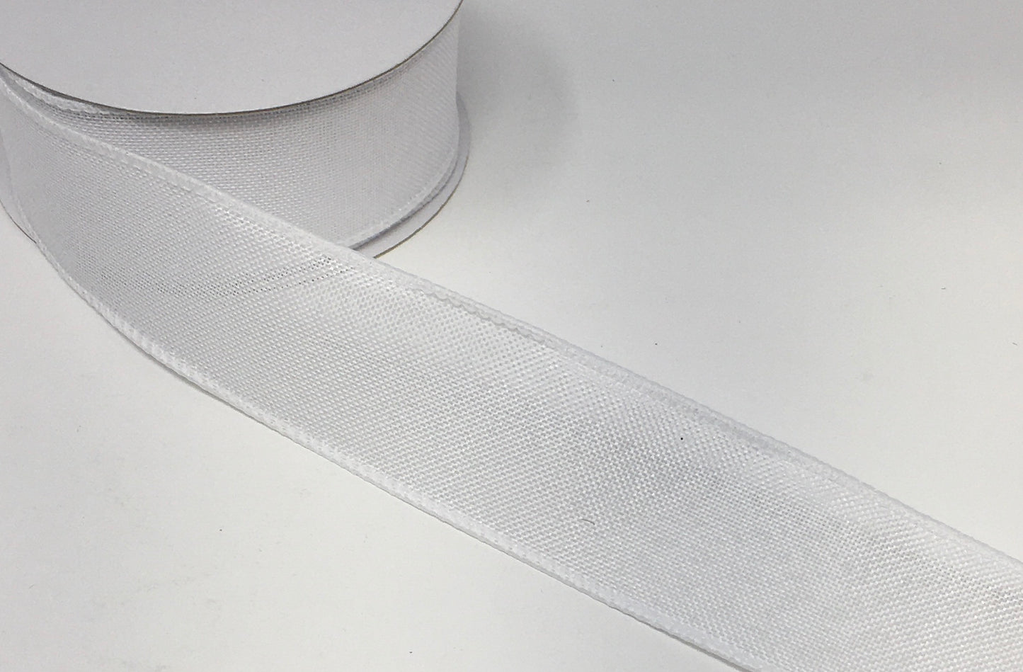 10 Yards - 1.5” Wired White Linen Ribbon