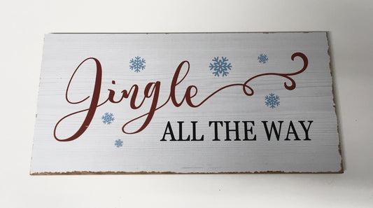 12”x6” Jingle All the Way Christmas Wreath Sign