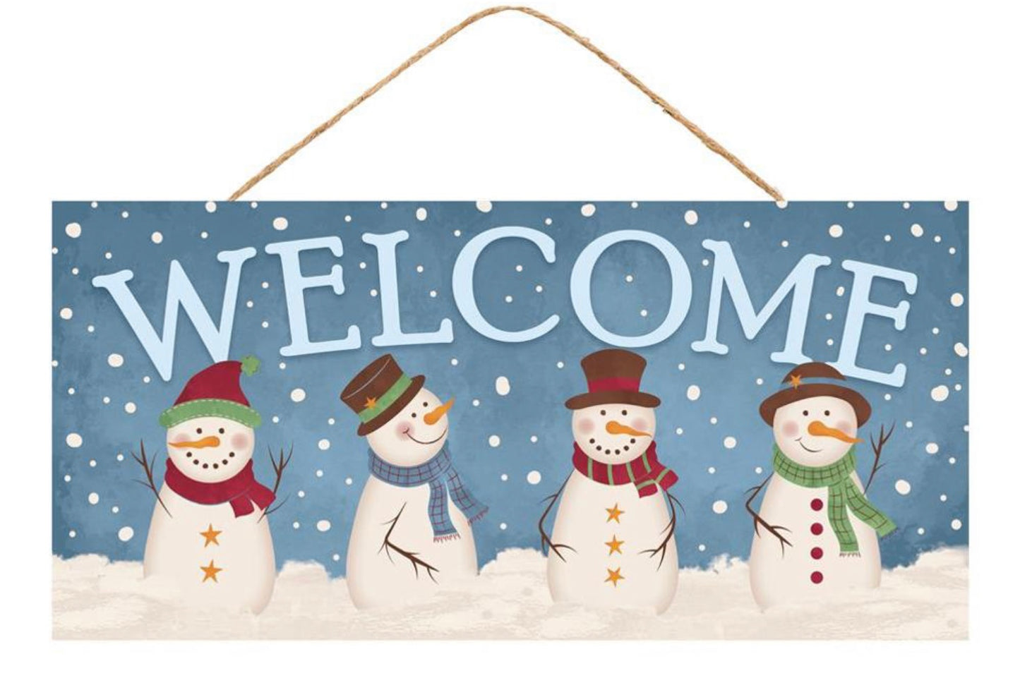 12.5”x6” Welcome Winter Snowman Wreath Sign