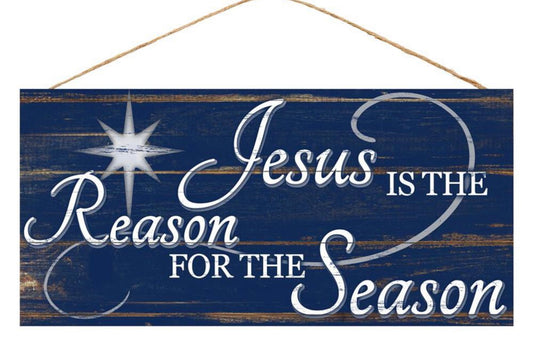 12”x6” Jesus is the Reason for the Season Christmas Wreath Sign