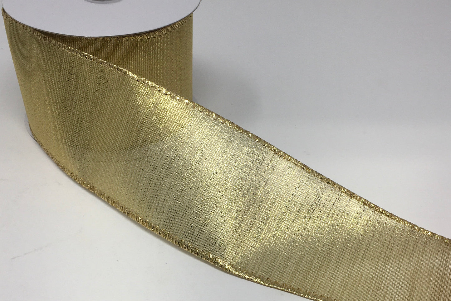 10 Yards - 2.5" Wired Metallic Gold Ribbon