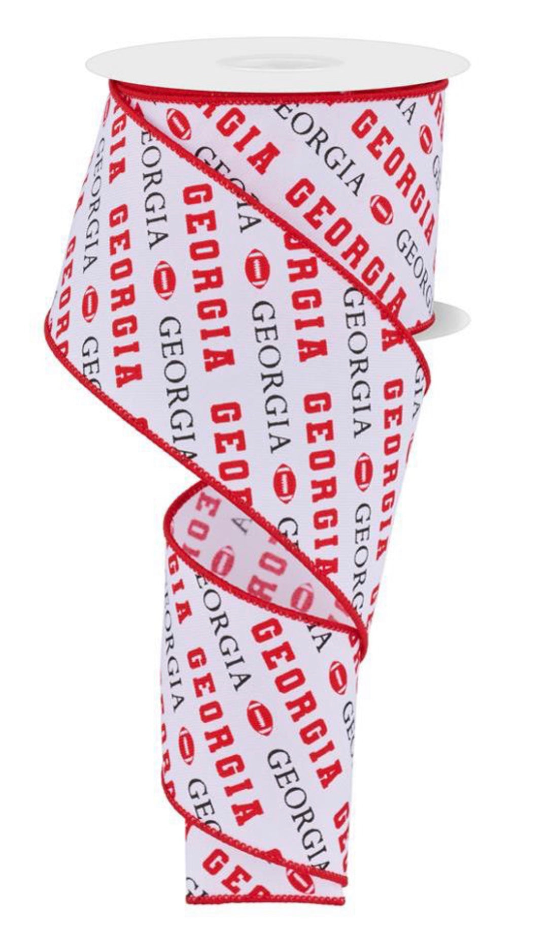 10 Yards - 2.5" Wired Georgia Bulldogs Football Ribbon