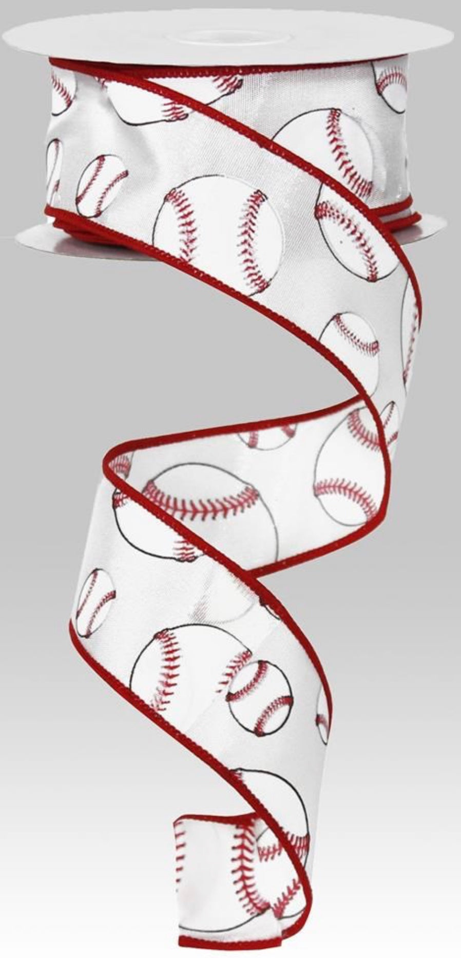 Mlb Ribbons 10 Yards - 1.5” Wired Satin Baseball Ribbon – foxwreathsupplies