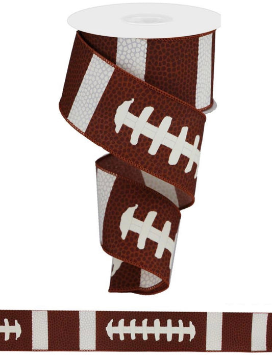 10 Yards - 2.5” Wired Football Ribbon