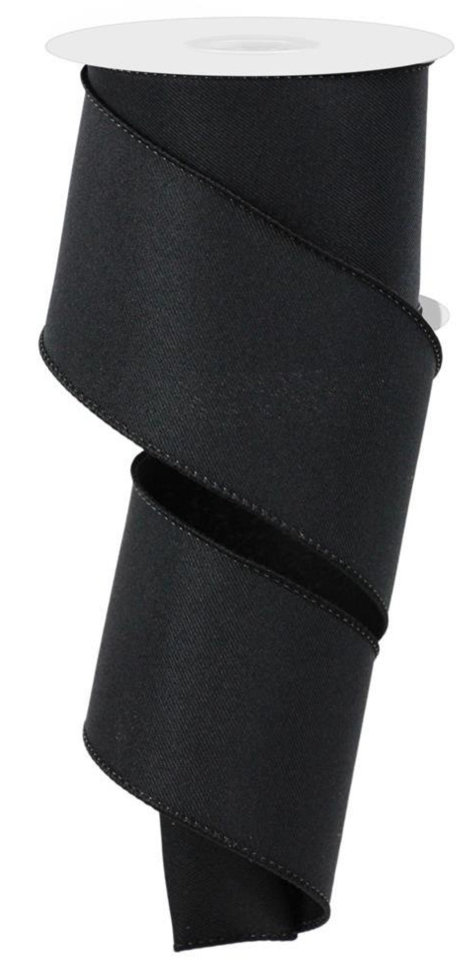 10 Yards - 2.5" Wired Solid Black Ribbon