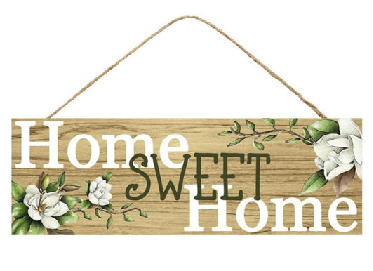 15"x5" Home Sweet Home Magnolia Wreath Sign