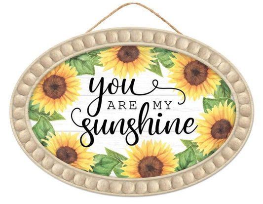 13"x9" Oval You are my Sunshine Sunflower Wreath Sign