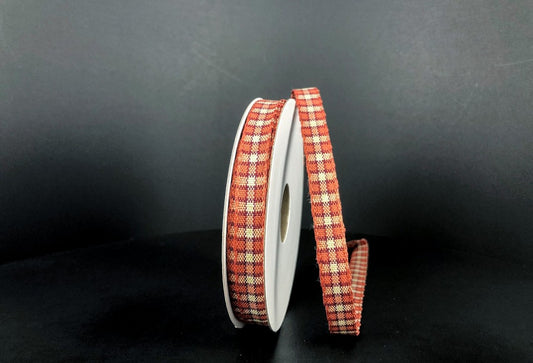 10 Yards - 3/8” Unwired Fall Check Ribbon