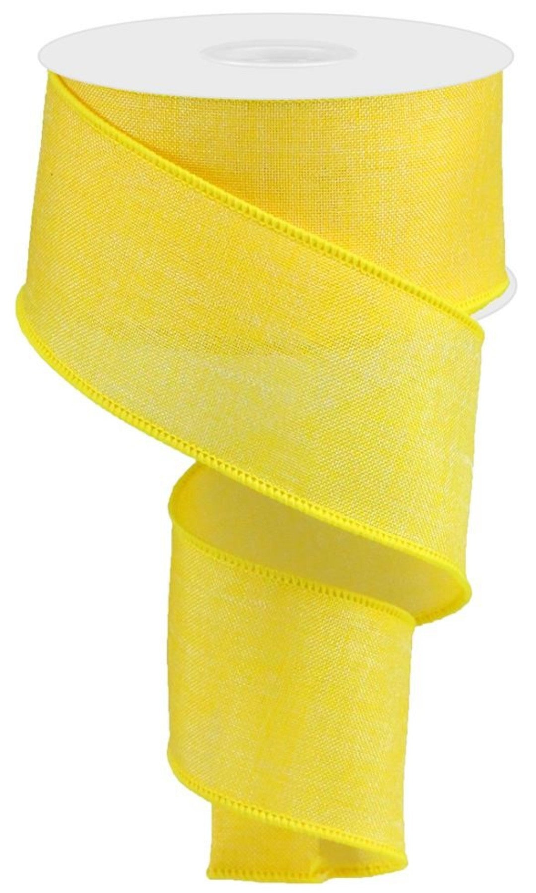 10 Yards - 2.5" Wired Solid Yellow Ribbon