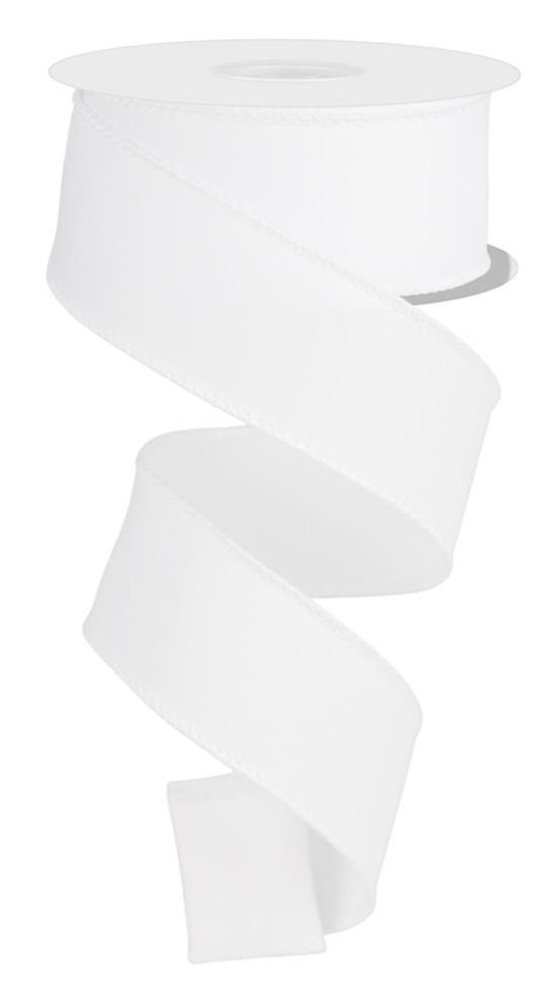 10 Yards - 1.5" Wired Solid White Ribbon