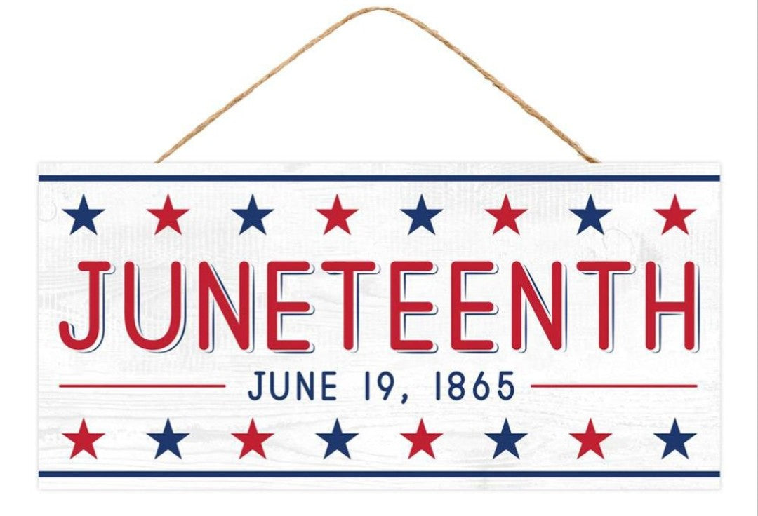 12.5"x6" Patriotic Juneteenth Celebration Wreath Sign