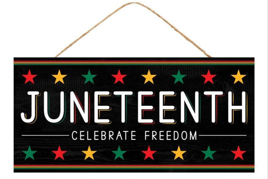 12.5"x6" Juneteenth Celebrate Freedom Wreath Sign