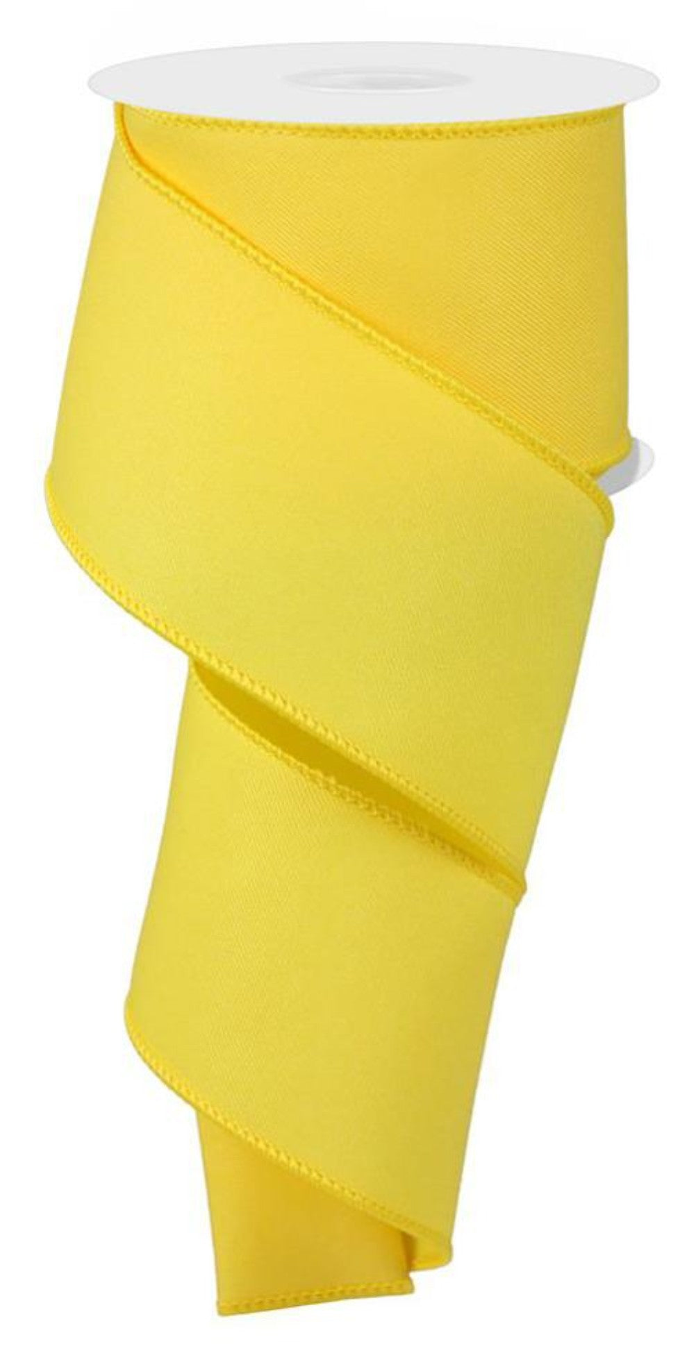 10 Yards - 2.5” Wired Solid Yellow Ribbon