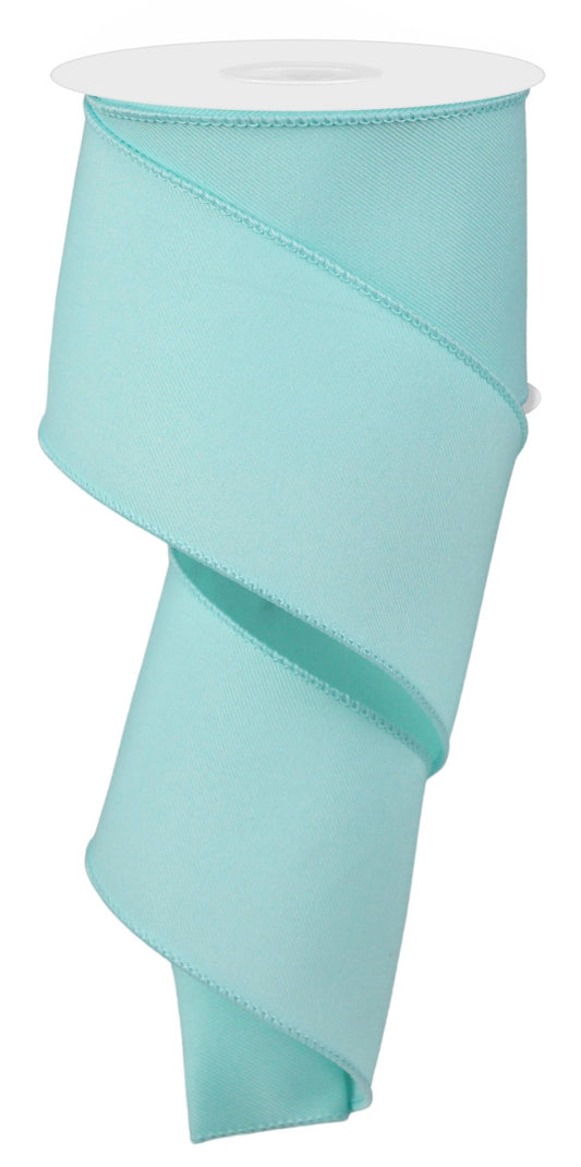 10 Yards - 2.5” Wired Light Aqua Blue Ribbon