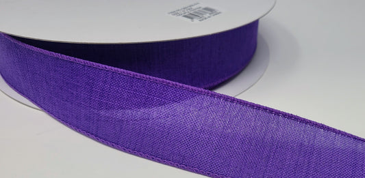 50 Yards - 1.5” Wired Purple Linen Ribbon