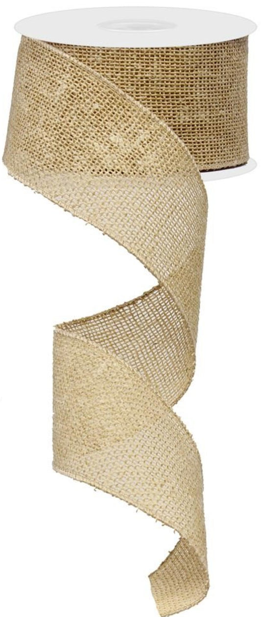 10 Yards - 2.5" Wired Natural Burlap Ribbon