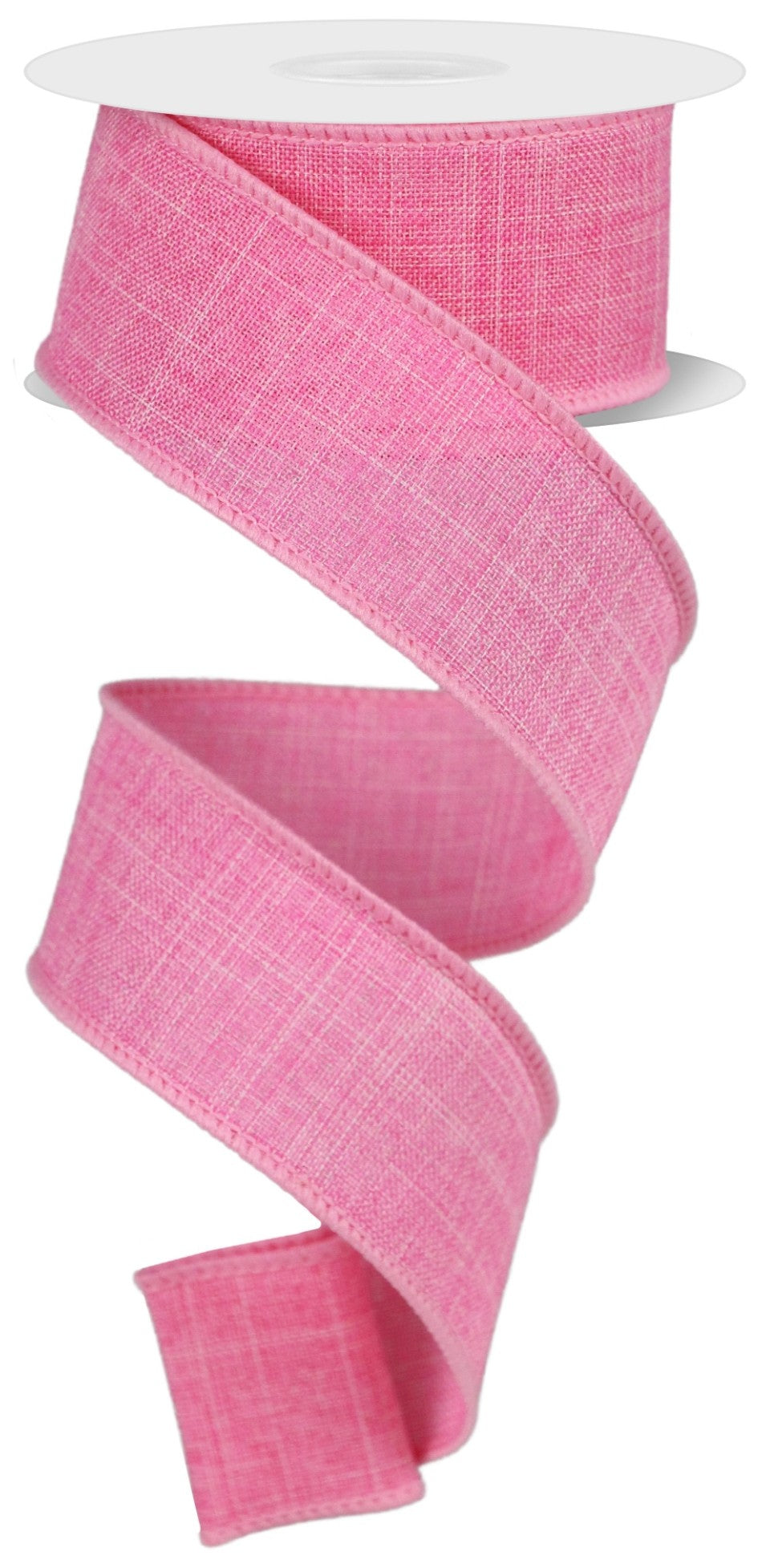 10 Yards - 1.5" Wired Pink Linen Ribbon