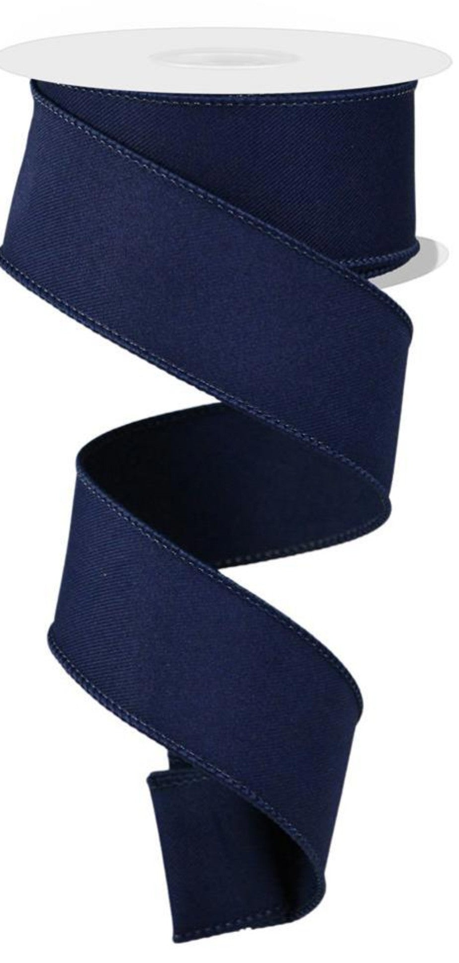 10 Yards - 1.5" Wired Solid Navy Blue Ribbon