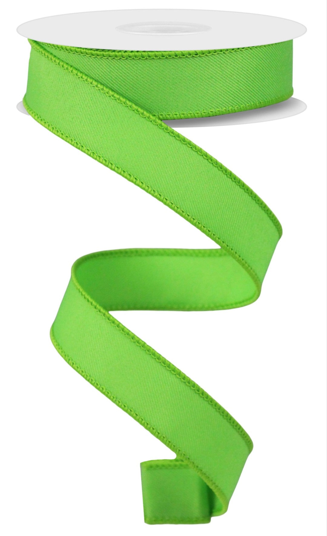 10 Yards - 7/8" Wired Lime Green Ribbon