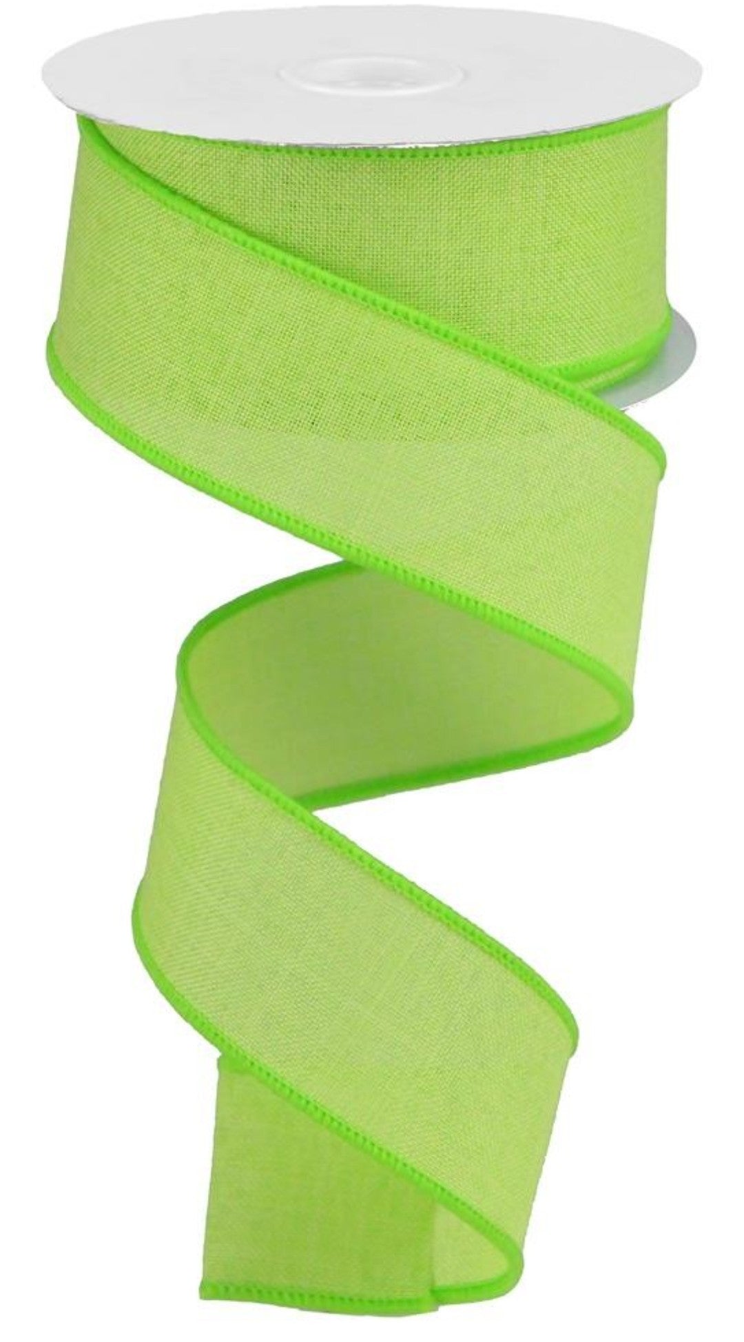 10 Yards - 1.5" Wired Lime Green Ribbon