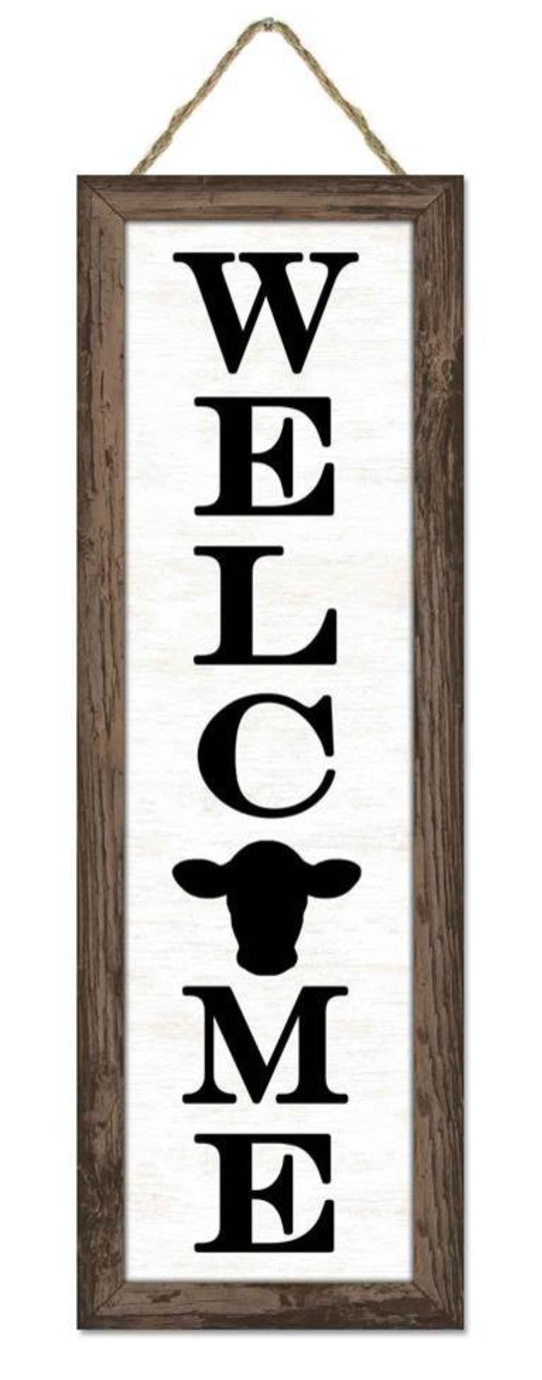 15"x5" Welcome Cow Wreath Sign