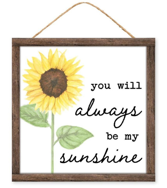 10" Square Sunflower Sunshine Wreath Sign