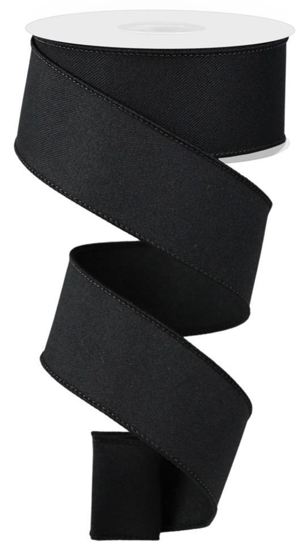 10 Yards - 1.5" Wired Solid Black Ribbon