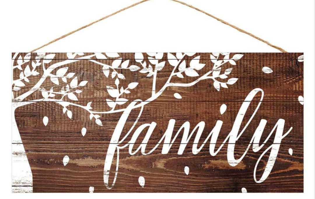 12.5"x6" Family Tree Wreath Sign