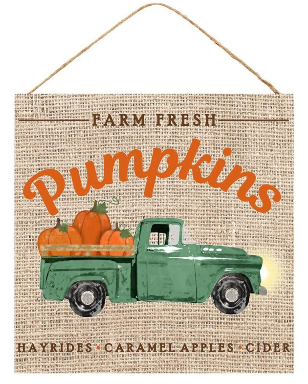 10" Square Farm Fresh Pumpkins Wreath Sign