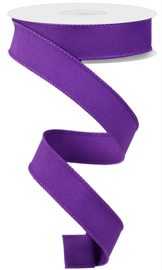 10 Yards - 7/8" Wired Purple Ribbon