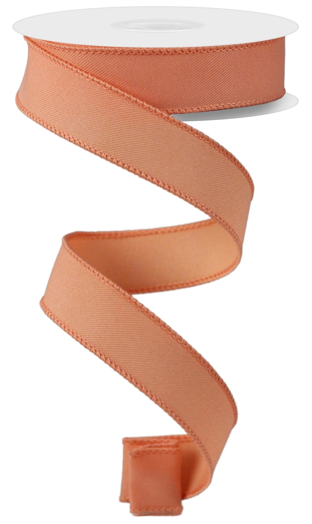 10 Yards - 7/8" Wired Peach Ribbon