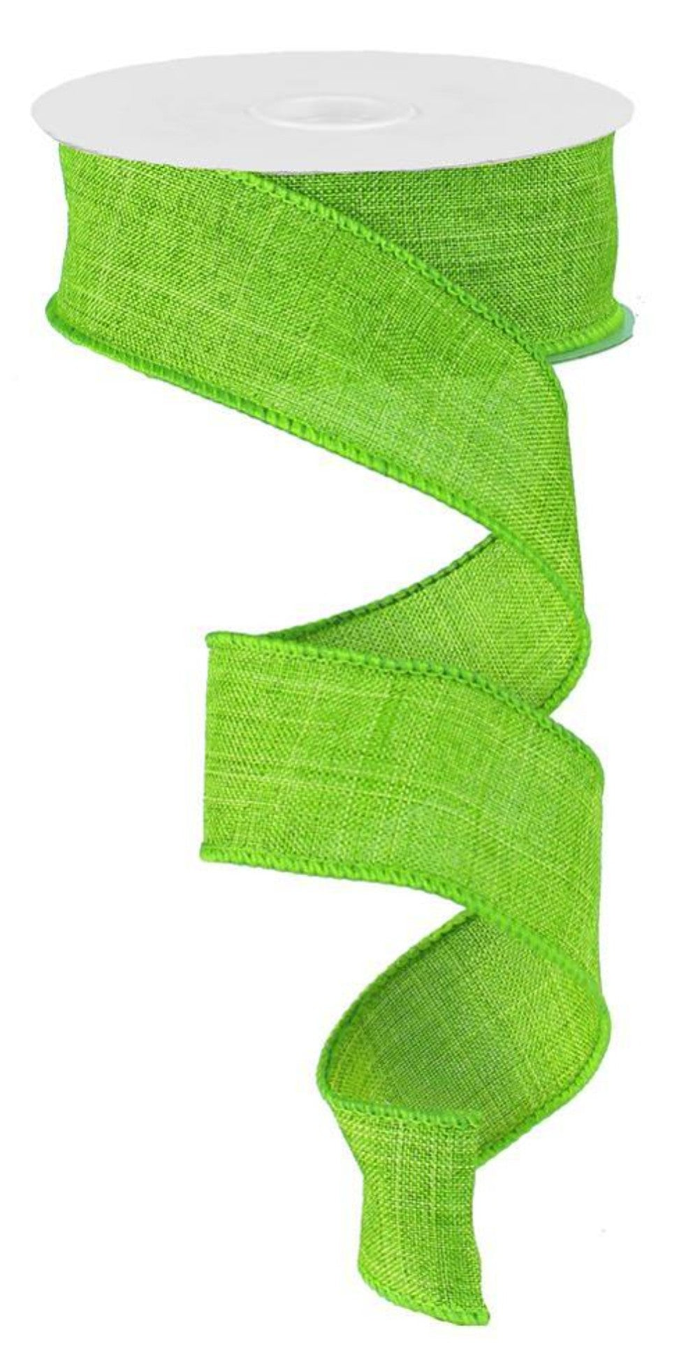 10 Yards - 1.5" Wired Lime Green Ribbon