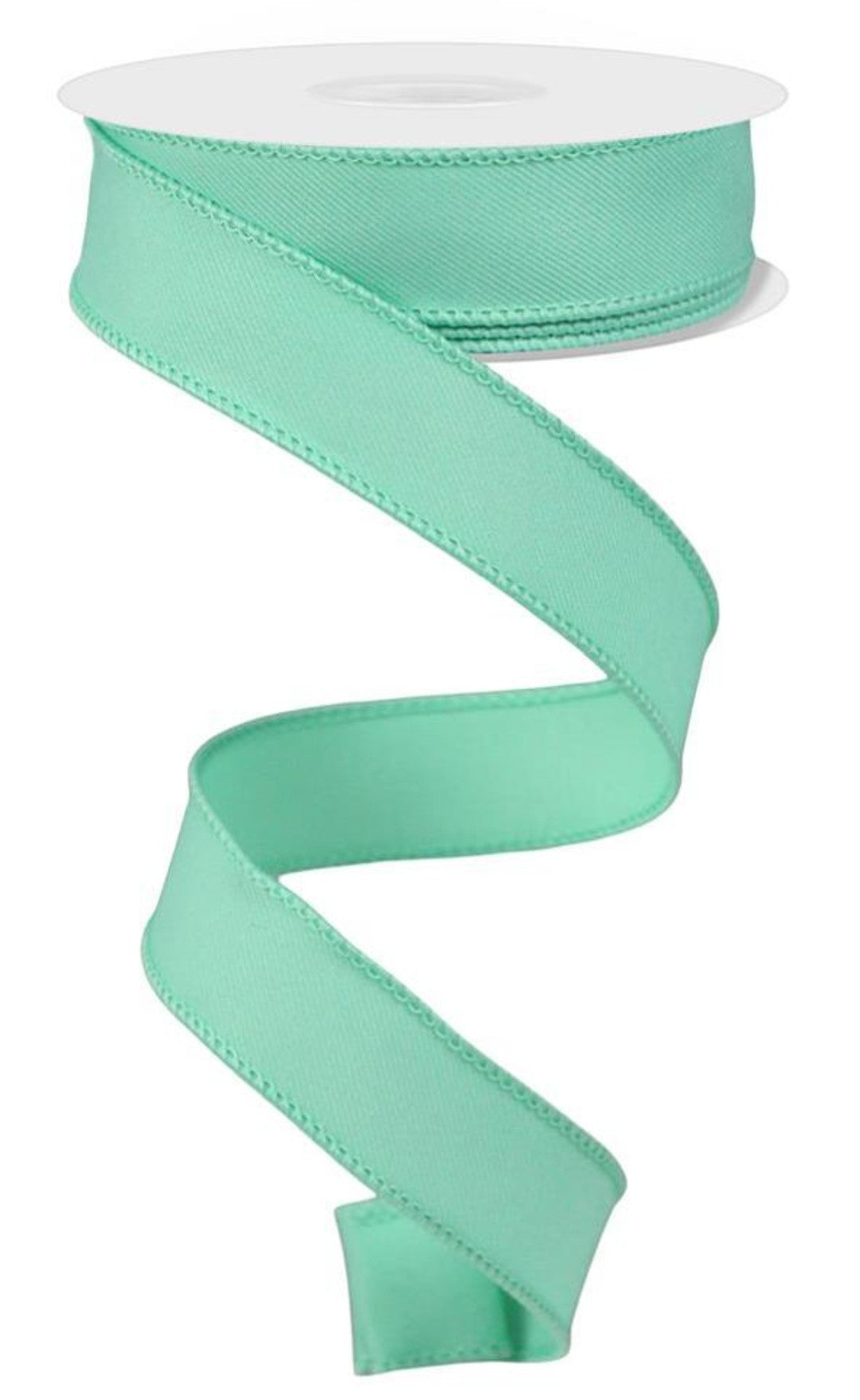 10 Yards - 7/8" Wired Mint Green Ribbon