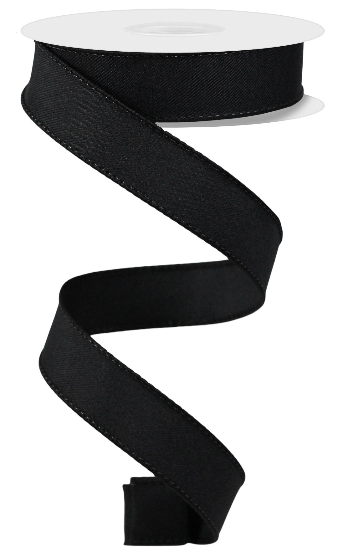 10 Yards - 7/8" Wired Black Ribbon